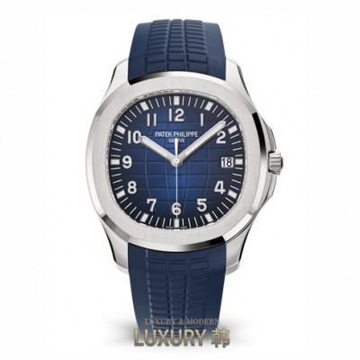 Patek Philippe-아쿠아넛 데이트 스틸 블루 워치
